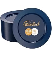 Goodluck 100PCS Navy Blue Plastic Plates, 10.25 Inch Dinner Plate Heavy Duty Disposable Plastic P...