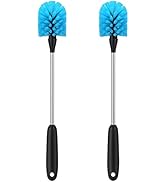 MOSOLAN Stainless Steel Water Bottle Brush, Long Handle Scrubbing Brush, Built for Cleaning Sport...