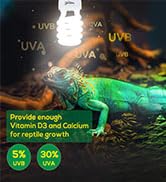UVB Bulb for Reptiles, 5.0 13W UVB Light for Reptiles, Hygger zoo UVA UVB Reptile Light Bulb Rept...