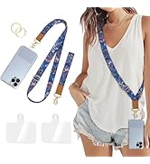 Piefly Butterfly Floral Phone Lanyard Crossbody Strap, Cell Phone Lanyards for Women, Wrist Strap...