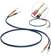 2 Pack Pure Copper Speaker Cable with Pin Banana Plugs, 1.5m / 4.9FT HiFi OFC 13 Gauge Speaker Wi...