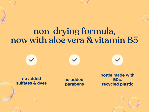 non drying formula with aloe vera & vitamin B5 no added sulfates dyes and parabens