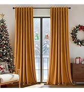 Joydeco Pinch Pleated Velvet Curtains 84 Inch Long 2 Panel Set for Living Room Bedroom, Back Tab ...