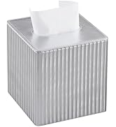MEIBOOCH PU Leather Tissue Box Cover Square, Cube Tissue Box Holder with Magnetic Closure, Decora...