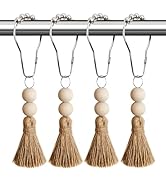 Boho Shower Curtain Hooks Rings Rustproof, CHICTIE Nautical Decorative Shower Curtain Rings with ...