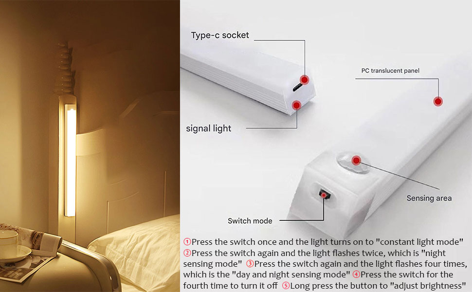 Punch-Free Smart Sensor Magnetic Rechargeable Led Lights