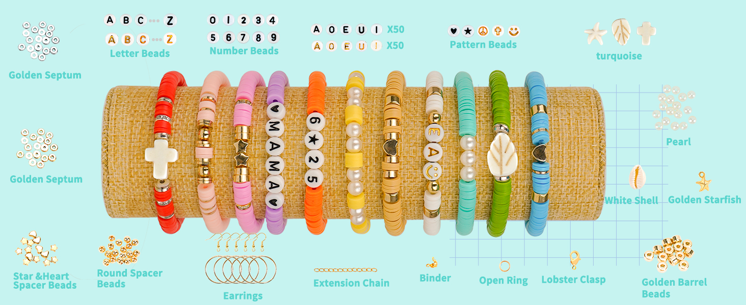 friendship bracelet kit with letter beads