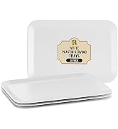 3 Pack White Plastic Serving Trays for Party - White Serving Tray 8 by 11 in - Heavy Duty Dessert...