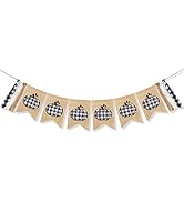 Uniwish Buffalo Plaid Pumpkin Banner Fall Thanksgiving Decorations for Mantel Fireplace Garland B...