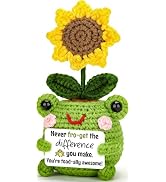 Thank You Gifts for Women Men Teacher Coworker Employee,Funny Handmade Crochet Frog Appreciation ...
