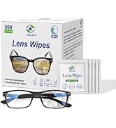 VisClear Lens Wipes for Eyeglasses, 200 Counts, Ocean Scented Individually Wrapped Pre-Moistened ...