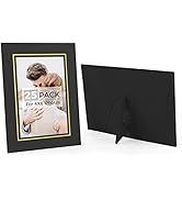 AUEAR, 25 Pack Black (with Gold Lining) 4x6 Cardboard Photo Frames with Holder, Paper Picture Fra...