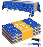 Niuara New Year Table Cloth for Rectangle Table and Table Runner Set - 3+3 Pack, Plastic Table Cl...