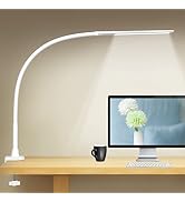 YOUKOYI LED Desk Lamp with Clamp,Flexible Gooseneck Architect Table Lamp - Stepless Dimming&Stepl...