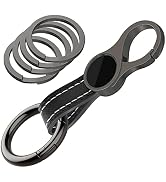 Idakekiy Key Chain with 4 Key Rings and Quick Release Carabiner Clip Leather Car Keychain for Men...