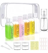 Wowang Travel Bottles for Toiletries 10 Pcs Travel Size Toiletries TSA Approved Travel Shampoo an...