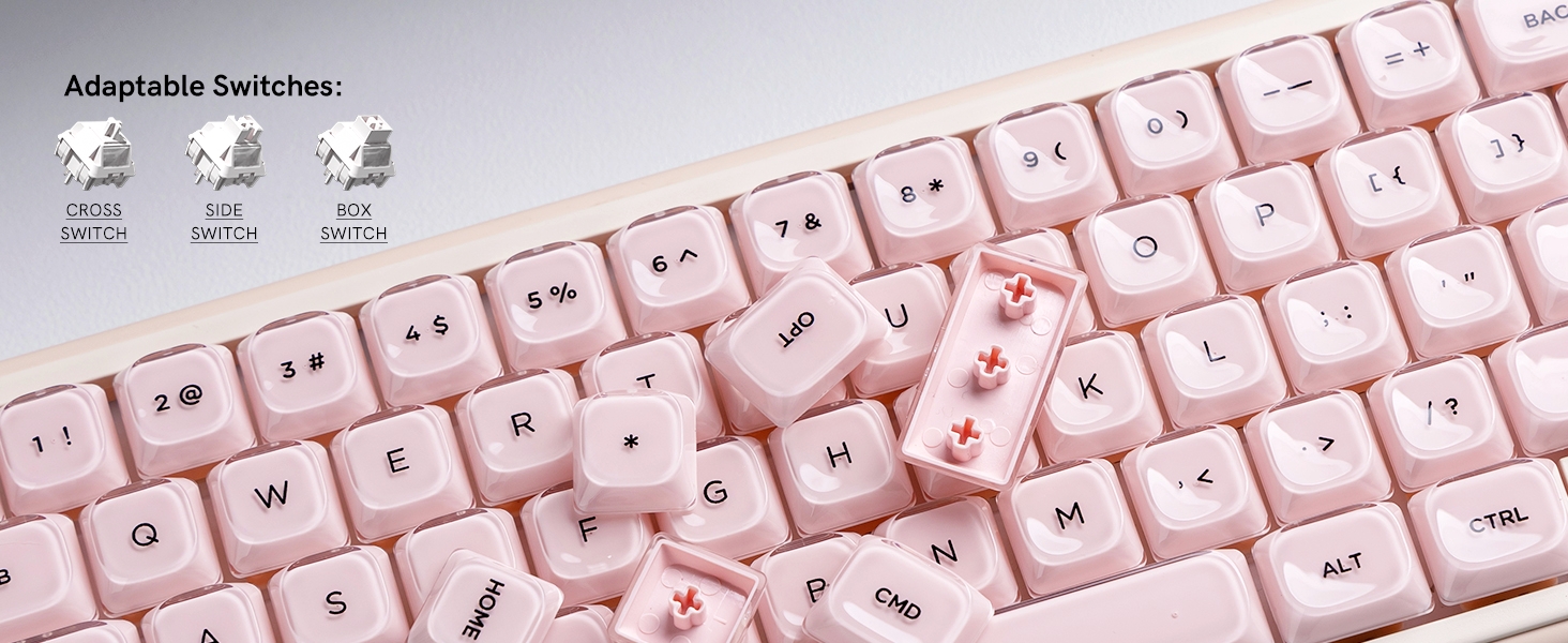 Jelly Low Profile Keycaps Shine Through Keycaps
