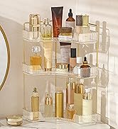 Aveniee Corner Bathroom Counter Organizer, Bathroom Countertop Shelf Makeup Storage, Clear Perfum...
