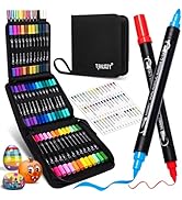 48 Colors Acrylic Paint Pens, Dual Tip Acrylic Paint Markers with Brush Tip and Fine Tip, Acrylic...