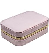 Zotemo Travel Jewelry Box, Plush Velvet Jewelry Organizer Case for Women and Girls, Portable Trav...