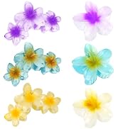 ANBALA Flower Hair Accessories: 6PCS Large Plumeria Claw Clips for Thick Hair - Strong Hold, Non-...