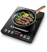 AMZCHEF Portable Induction Cooktop 20 Temperature & Power Levels, 1800W Induction Stove Burner wi...