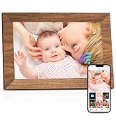 Uhale Digital Picture Frame 32GB Storage 10.1 Inch Wood WiFi Electronic Photo Frames SD Card Slot...