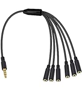 Poyiccot 3.5mm Headphone Splitter, 3.5mm Splitter Mic and Audio Cable 1 to 6 Ways 3.5mm 1/8inch T...