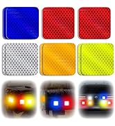 PHIXBEAR 10 Pcs Super Reflection Square Reflective Stickers Made of 3M DG3, Safety Reflective Tap...