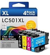 INKMATE LC501XL Ink Cartridges Replacement for Brother LC501 XL LC501 LC501BK Printer Ink Work fo...