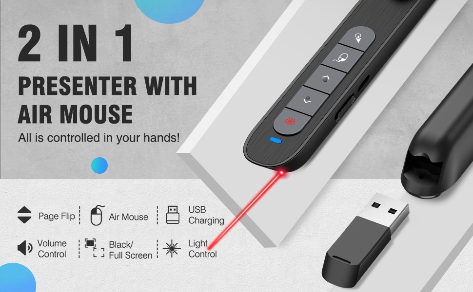 Wireless Presenter with Mouse Control