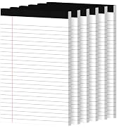 6 Pack Notepads 5x8, Small Legal Pads Narrow College Ruled, 30 Sheets/Pack, Perforated Notebook -...