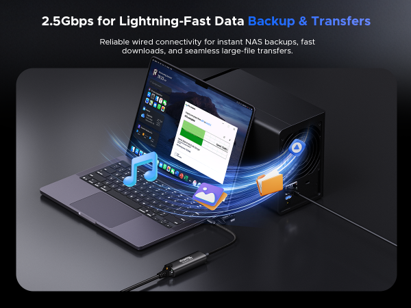 2.5Gbps for Lightning-Fast Data Backup & Transfers