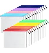 SUNEE Plastic Mesh Zipper Pouch 10x14 in (6 Colors, 24 Packs),Extra Large Water-Resistant Zip Bag...