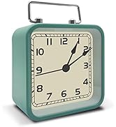 Night Light Alarm Clock, 3.5" Vintage Analog Silent Clock with Snooze Alarms, Non Ticking Battery...