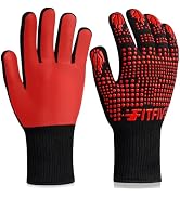 FITFIV BBQ Gloves Heat Resistant Gloves, Silicone Non-Slip Kitchen Oven Gloves, Suitable for Gril...