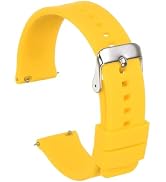 HARFINGTON Silicone Watch Band Quick Release Soft Rubber Replacement Watch Strap with Electroplat...