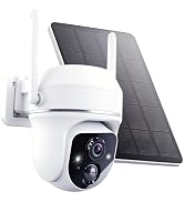 Solar Security Wireless Camera 3MP 360° View Solar Battery Powered WiFi Camera AI Motion Detectio...