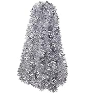 DECORA Silver Tinsel Garland Christmas Tree Decorations Wedding Birthday Party Supplies for 33 FE...