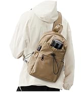 Purse Satchel Bag for Men for Casual Travel Hiking Outdoor Sports, Sling Backpack bag for Men Kha...