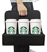 Boczif Cup Caddy Portable Drink Carrier or Cans Reusable, 6-Cup Holder with Handle, Folds Flat, C...