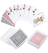 LotFancy Waterproof Playing Cards, Large Print, 100% Plastic, 2 Decks of Cards with Plastic Cases...