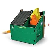 Genuine Fred Desk Dumpster Pencil Holder with 100+ Flame Note Cards, Funny 3-Compartment Organize...