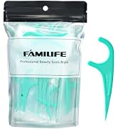 FAMILIFE Individually Wrapped Floss Picks, 100PCS Mint Dental Floss Cleaner, Tooth Picks Flossers...