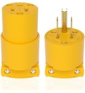 Muelnmey 1 Set Extension Cord Ends Electrical Replacement Plug & Connector NEMA 5-15P & 5-15R 15A...