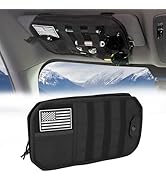 Hiseanllo Car Sun Visor Organizer, Multi-Pocket Visor Organizer Storage Pouch with Zippers, Elast...