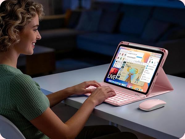 learn at night - apple ipad a16 case with keyboard