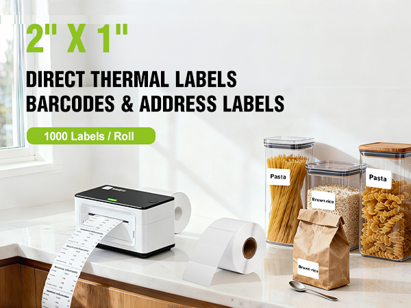 2x1 thermal labels