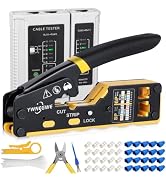 RJ45 Crimp Tool Kit Pass Through Crimper Tool for 8P RJ45 Cat5 Cat5e Cat6 Cat6a 6P RJ11/12 Modula...