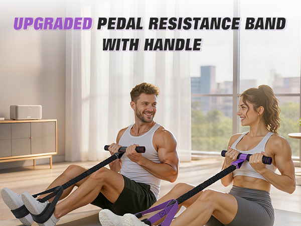 pedal resistance band with handle